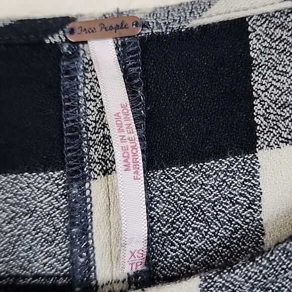 Free People Land Lines Plaid XS Grey White Black Dress - Picture 4 of 5